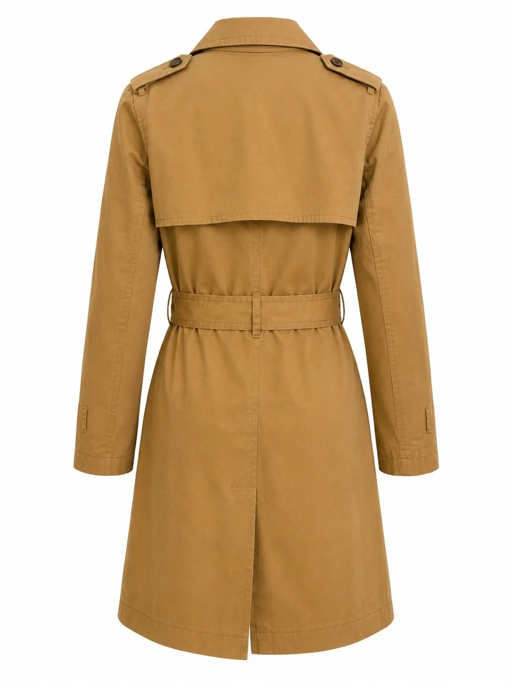 J.Crew Classic Camel Double Breasted Belted Trench Coat Size 2